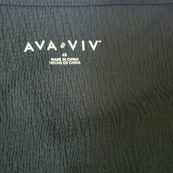 Ava & Viv womens plus size 4X ballon long sleeve wrap dress Drawstring Black - Picture 8 of 14